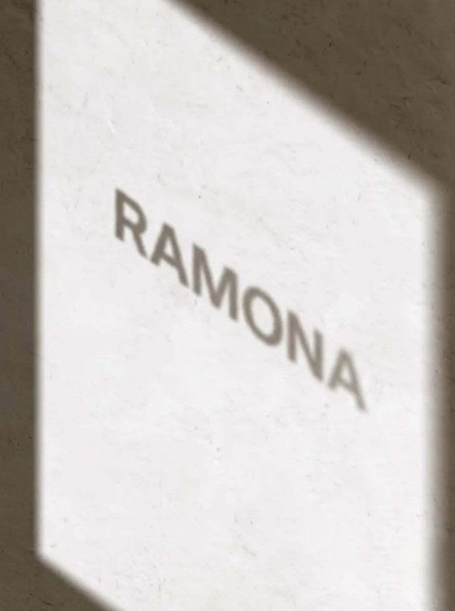 Composición editorial de identidad RAMONA